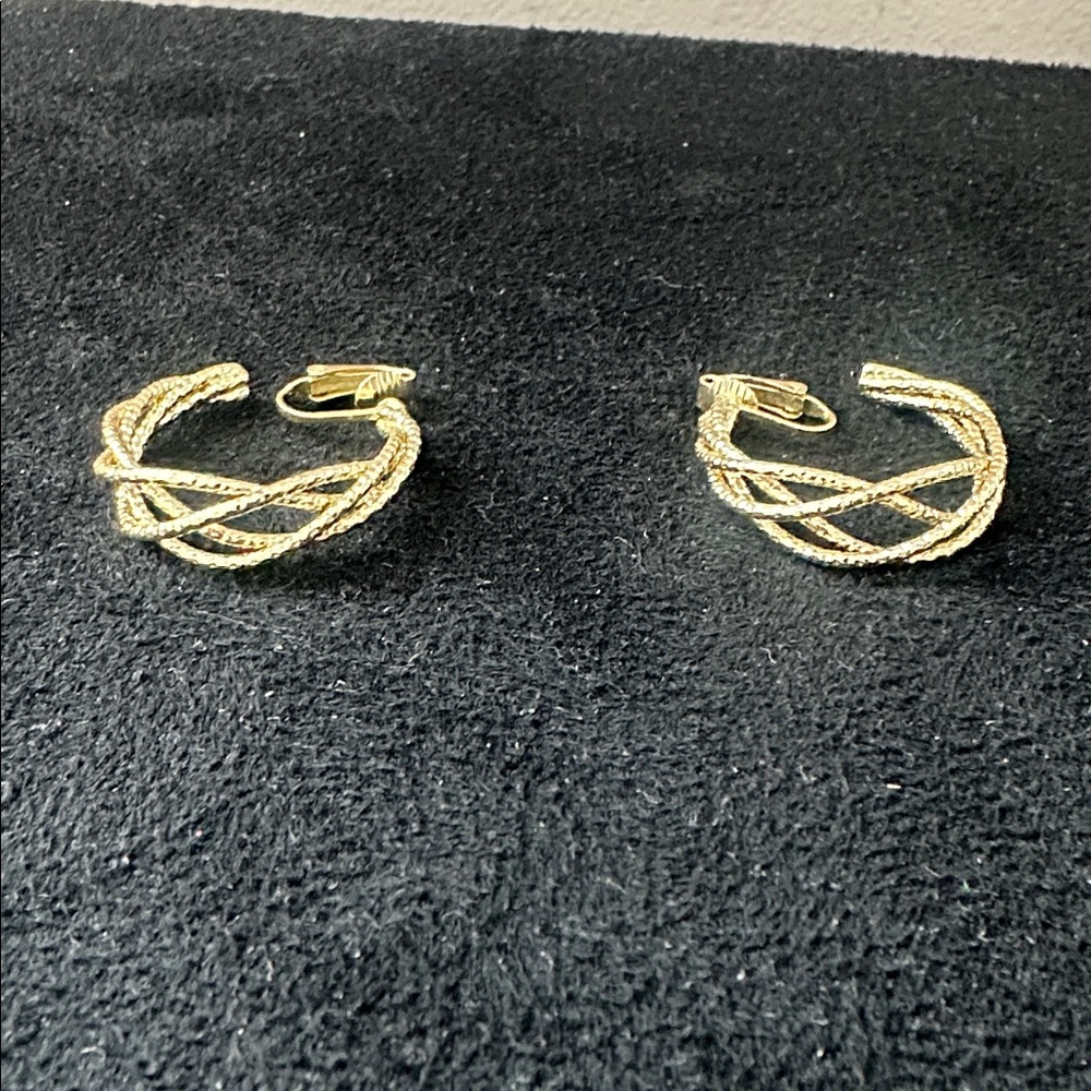 Stylish Gold Twisted Hoop Earrings